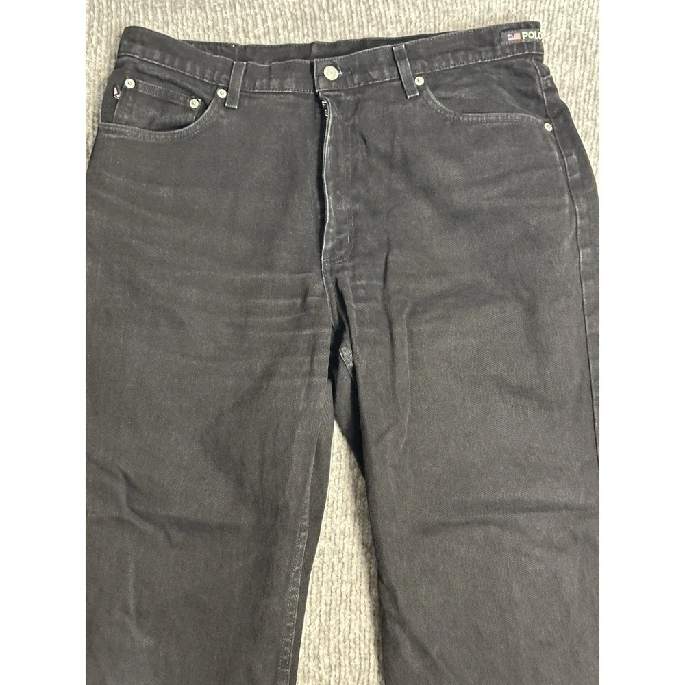 Polo Jeans Co Jeans Mens 36x32 Black Loose Baggy Y2K Ralph Lauren Vintage 90's